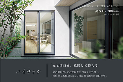 電動シャッター付ハイサッシ