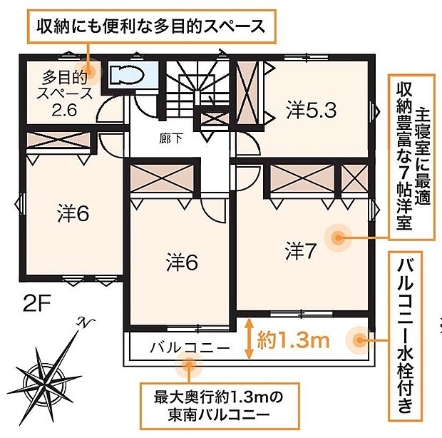 【参考プラン】2階（参考プランには一部オプションが含まれています）