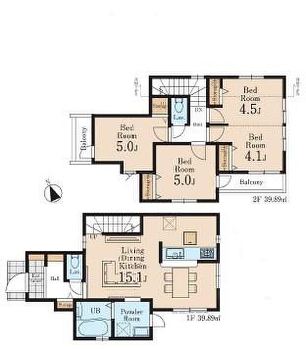 (2号棟)、価格5790万円、3LDK、土地面積100.01m2、建物面積79.78m2