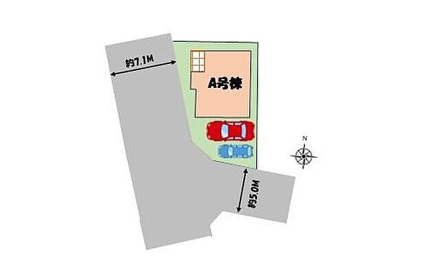 角地の明るいお住まい☆前道が7ｍあるので、車庫入れが苦手な方でも安心して入れられます。