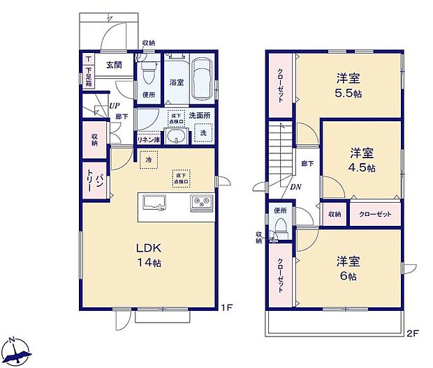(1号棟)、価格5480万円、3LDK、土地面積99.11m2、建物面積78.66m2
