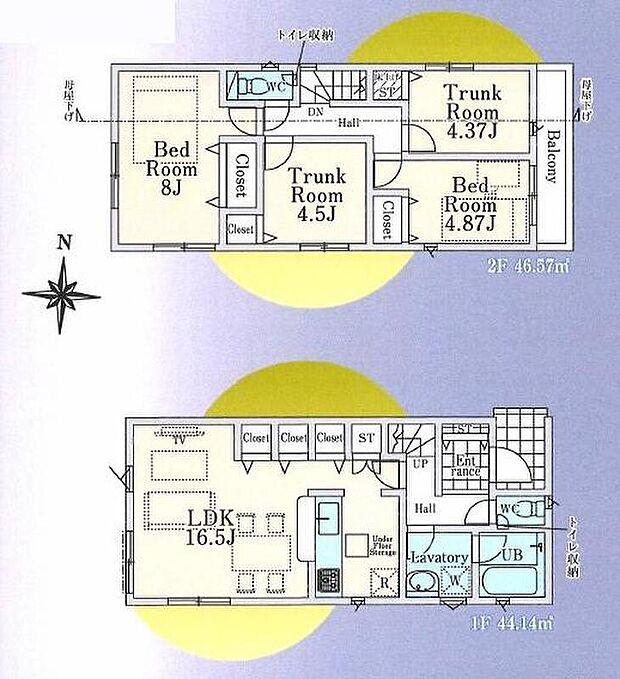 (3号棟)、価格7380万円、2LDK+2S、土地面積117.6m2、建物面積90.71m2