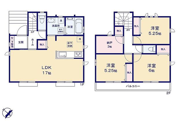 (A号棟)、価格7590万円、3LDK+S、土地面積110m2、建物面積87.76m2