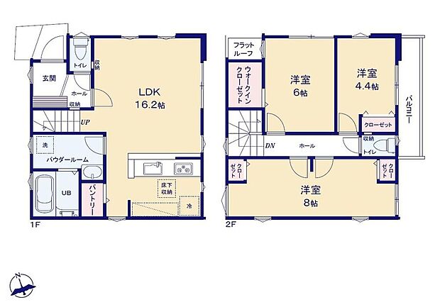 (1号棟)、価格5099万円、3LDK、土地面積106.41m2、建物面積84.46m2 
