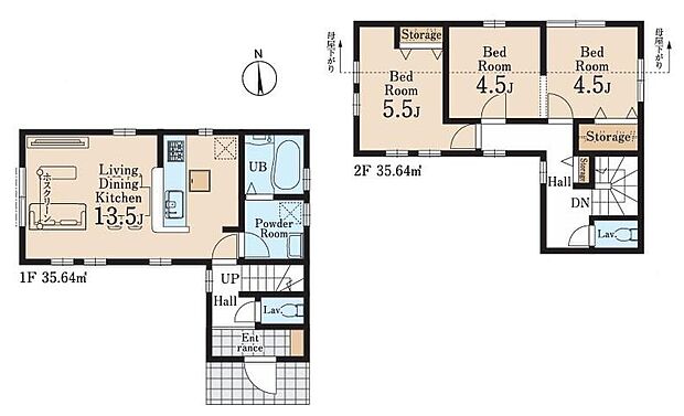 (１号棟)、価格4280万円、3LDK、土地面積90.94m2、建物面積71.28m2