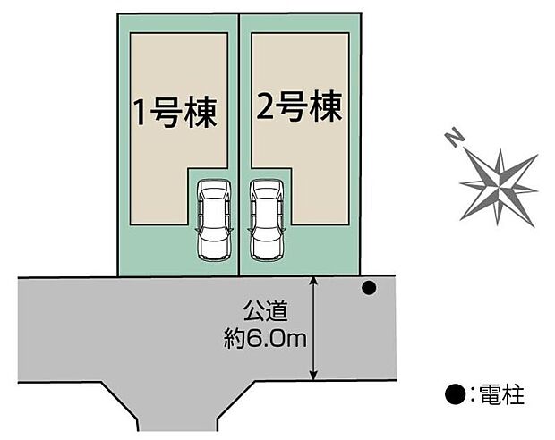 前道が6ｍあるので、車庫入れが苦手な方でも安心して入れられます♪カースペース付き！
小中学校まで徒歩5分以内でお子様の通学にも安心◎