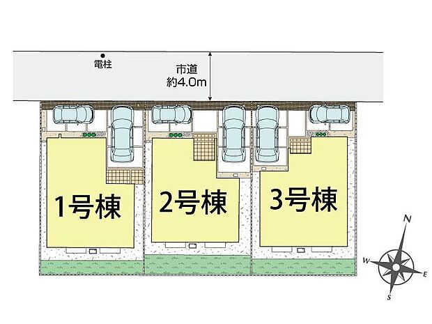 前面道路は車通りが多くないので、お車の出し入れもラクラクです♪カースペース２台分ございますので、家族分の自転車を駐輪したり、来客用の駐車スペースとしてもお使いいただけます。