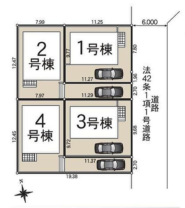 西武国分寺線「鷹の台」駅徒歩18分、または自転車6分♪緑豊かな住宅街の全4棟です!