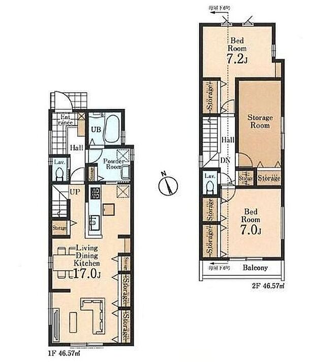 (1号棟)、価格5590万円、2LDK+S、土地面積116.71m2、建物面積93.14m2