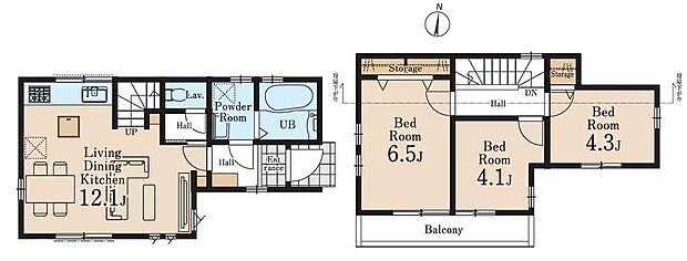(1号棟)、価格4780万円、3LDK、土地面積80.27m2、建物面積63.99m2