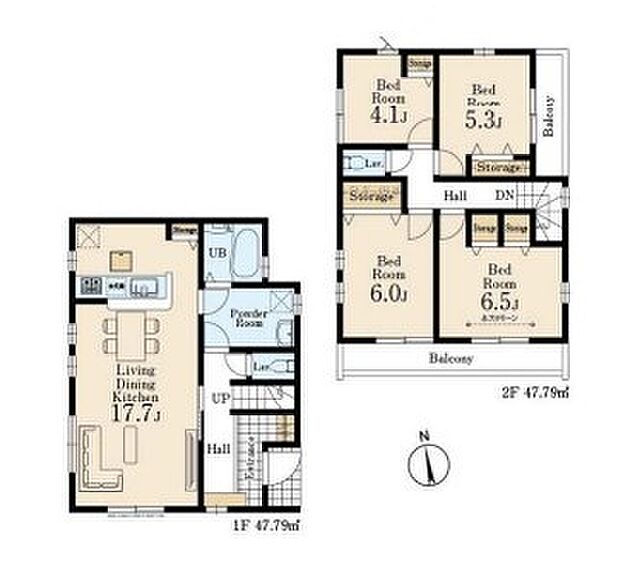 【4LDK】全居室収納完備でお部屋がスッキリ片付きます♪主寝室にはホスクリーンが完備されているので雨の日のお洗濯等に便利です♪