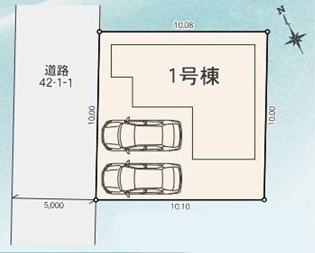 【全体区画図】周辺は交通量の少ない生活道路なので小さなお子様を持つご家庭も安心です。
2台を並列駐車できるゆとりあるカースペースがあり☆