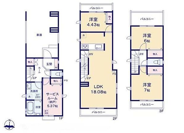 【3LDK+S】2階リビングにすることで、陽当たりを良くし、人目も気にならずプライバシーを確保することが出来ます。
各居室や廊下など、室内各所に収納スペースが充実した住まいです!