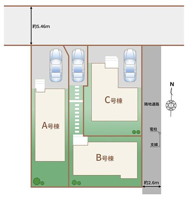 【全体区画図】カースペース有!庭付き♪
駅・商業・教育施設が徒歩圏内に揃う便利な住環境♪