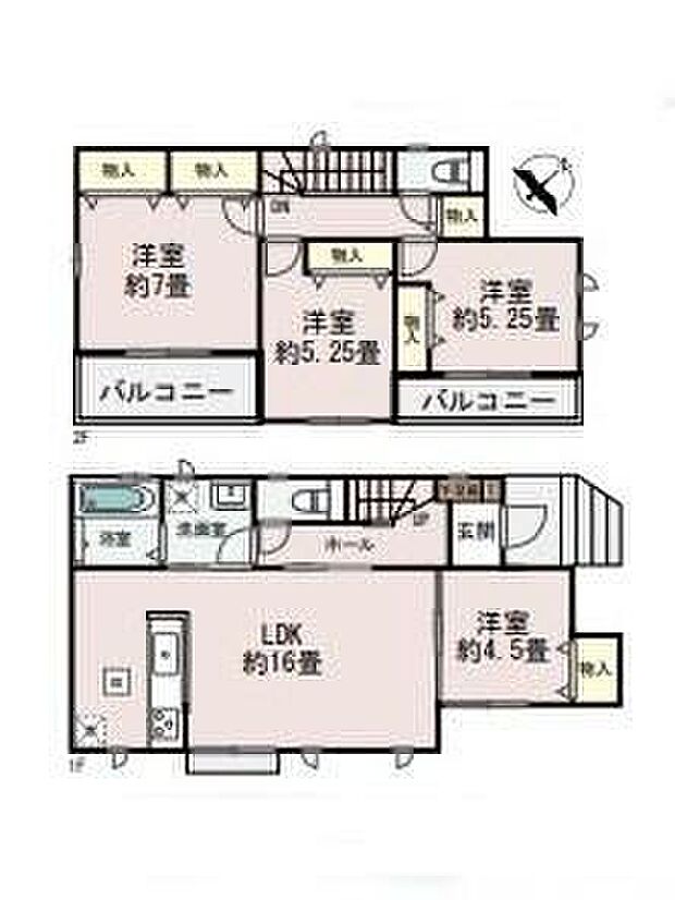【4LDK】キッチンと洗面所が近く、洗濯物を洗っている間にご飯の下ごしらえなど効率的な家事動線の間取り設計。家事動線を考えた住まいは、水回りの導線や豊富な収納など魅力がたくさん♪