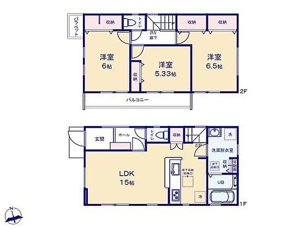 【3LDK】◇全居室南向きの明るい間取り♪
◇ご家族を見守りながらお料理が作れる対面式キッチン♪
◇全居室収納完備でお部屋がスッキリ片付きます♪