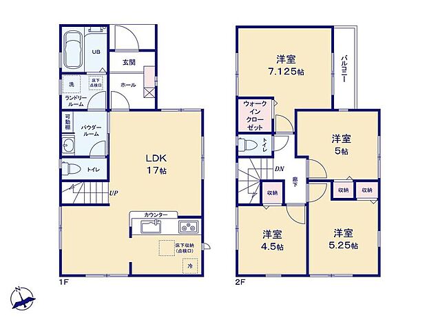 (1号棟)、価格3280万円、4LDK、土地面積91.47m2、建物面積89.1m2
