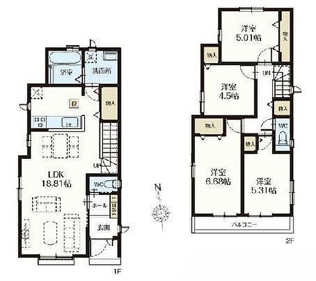 (A号棟)、価格4090万円、4LDK、土地面積177.87m2、建物面積95.01m2