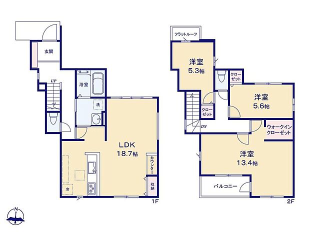(1号棟)、価格4499万円、3LDK、土地面積125.04m2、建物面積100.9m2