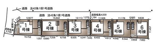 【≪全体区画図≫】全棟南向き!カースペース1台分!