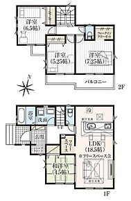 ホッとできる寛ぎの和洋室付きプラン♪リビングには便利なフリースペース！
寝室には収納力のあるWIC、玄関にSCもあるので、収納には困りませんね！
ワイドバルコニーでお洗濯・お布団干しもラクラクです！ 