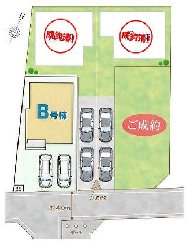 カースペースは2台分ご用意☆道路からのアプローチで通行人の視線や道路の騒音も気にならず静かでプライバシーを保てる立地です◎