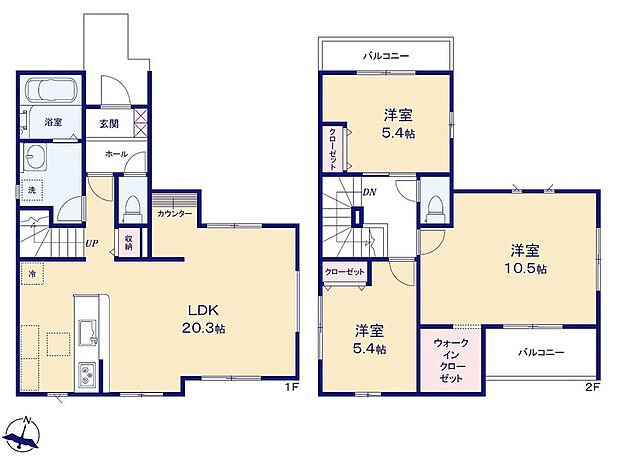 (1号棟)、価格3498万円、3LDK、土地面積100.03m2、建物面積96.25m2