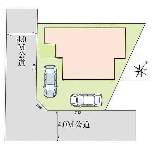 閑静な住宅地☆カースペースは2台分ご用意。空いたスペースは駐輪場としてもお使いいただけます◎