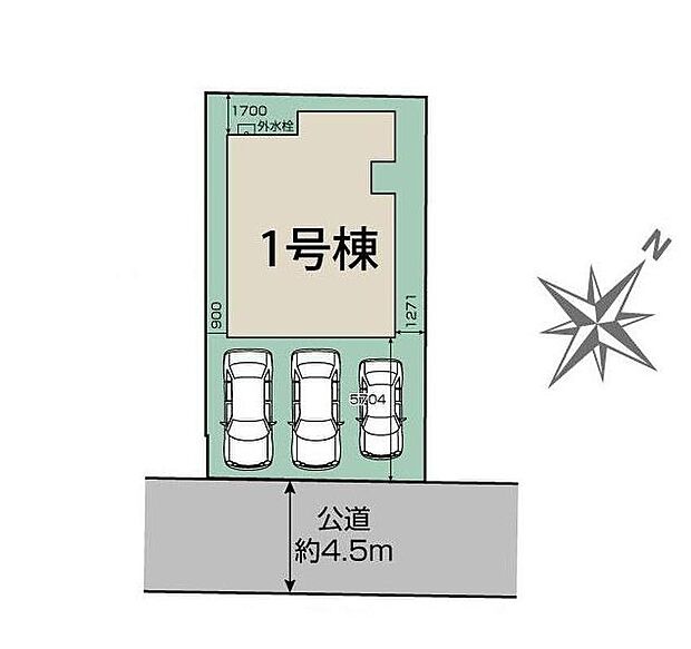 カースペースは3台分ご用意。（車種による）
家族分の自転車を駐輪したり、来客用の駐車スペースとしてもお使いいただけます♪