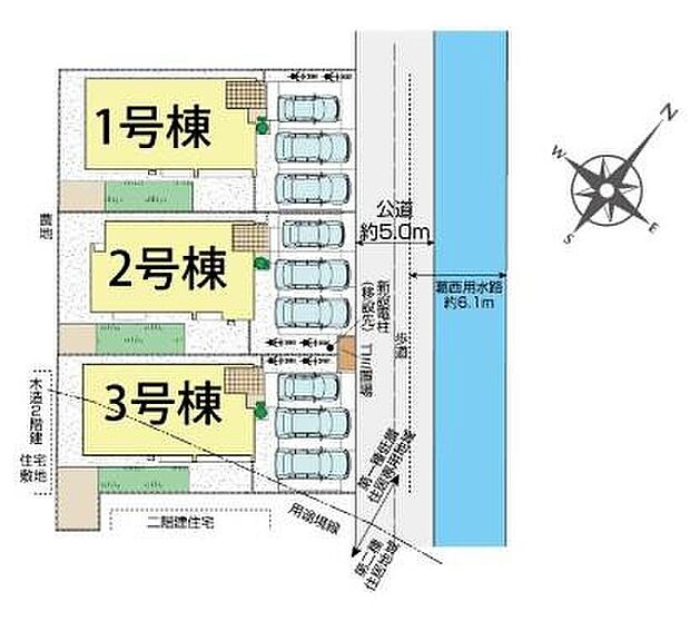 閑静な住宅地☆カースペースは3台分ご用意。空いたスペースは駐輪場としてもお使いいただけます◎