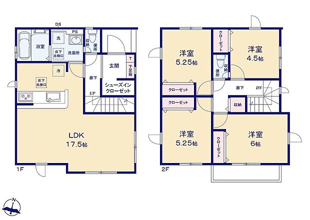 (1号棟)、価格3099万円、4LDK、土地面積107.23m2、建物面積93.15m2