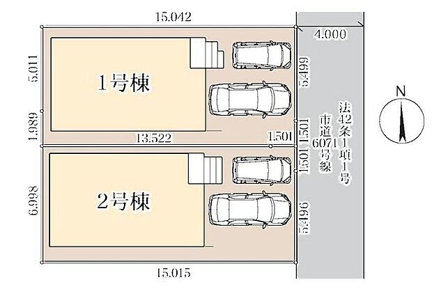 閑静な住宅地☆駐車スペースは２台分（車種により）♪空いたスペースは駐輪場としてもお使いいただけます◎