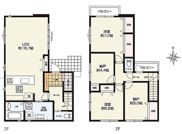 (1号棟)、価格4099万円、2LDK+2S、土地面積101.43m2、建物面積101.1m2