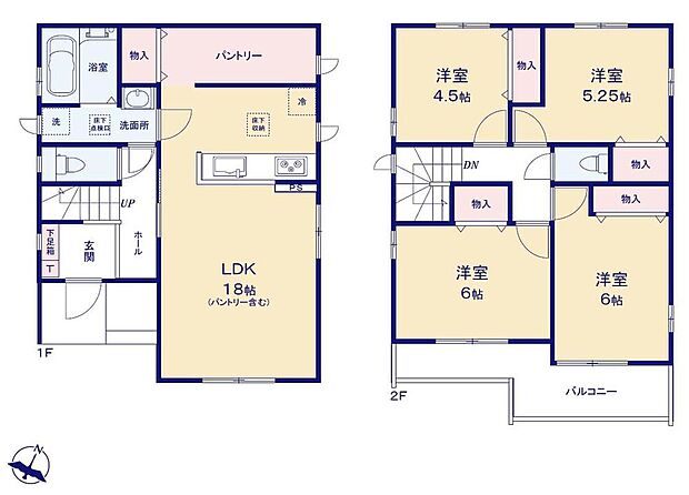 (B号棟)、4LDK、土地面積102.34m2、建物面積93.56m2