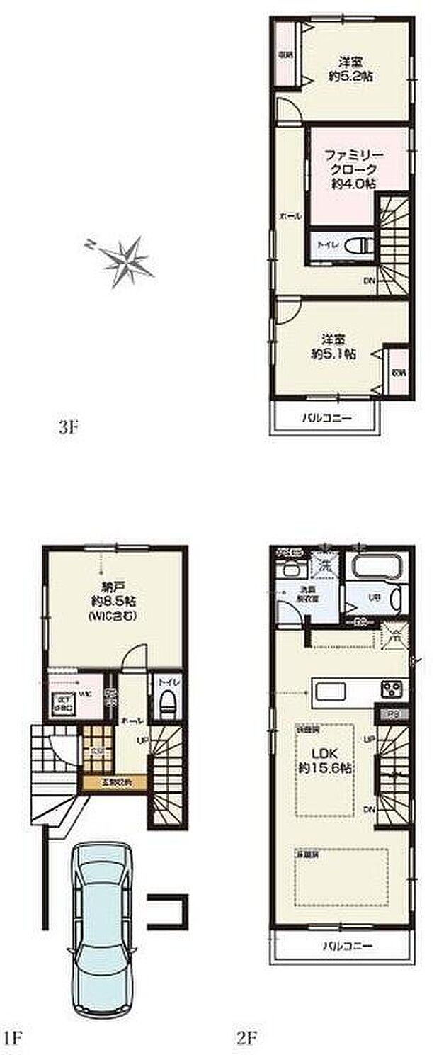 (3号棟)、2LDK+S、土地面積60.6m2、建物面積109.53m2