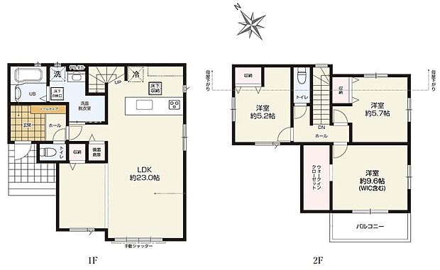 (1号棟)、3LDK、土地面積126.22m2、建物面積100.6m2