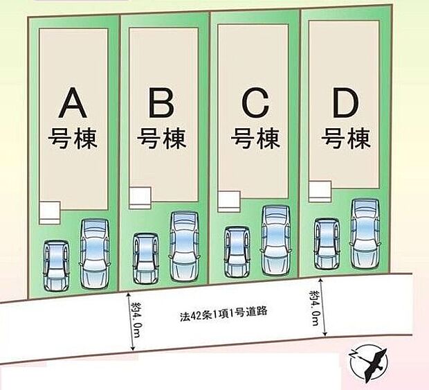 閑静な住宅地☆カースペースは2台分ご用意。空いたスペースは駐輪場としてもお使いいただけます◎