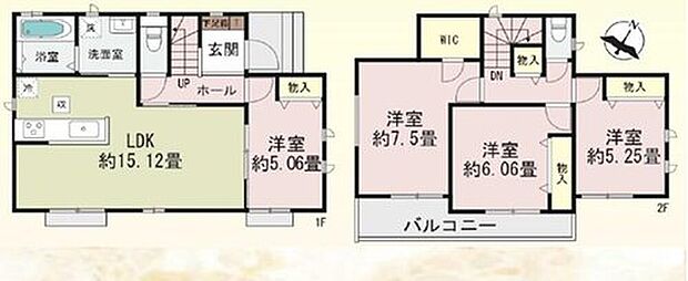 【4LDK】●全居室南向き！大きな窓から明るい陽射しが差し込むリビング☆
●隣り合う洋室を開放すれば、ひときわ広々とした空間になるLDK♪
●増えがちな衣類やバッグなどを効率よく収納できるWIC！