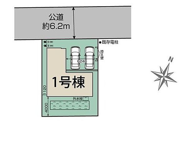 【全体区画図】閑静な住宅地☆カースペースは2台分ご用意。空いたスペースは駐輪場としてもお使いいただけます◎
