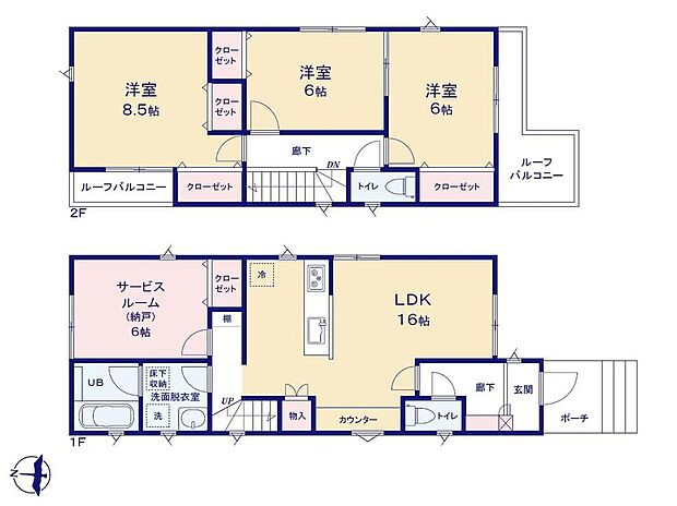 【3LDK+S】●お部屋としても利用できそうな6帖の納戸♪
●効率的でストレスのない家事動線。水回りが集中しており、移動がスムーズです♪
●リビング階段ですので自然と家族の集まる憩いの空間