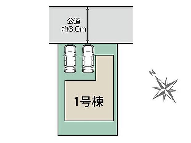 【区画図】閑静な住宅地☆カースペースは2台分ご用意。空いたスペースは駐輪場としてもお使いいただけます◎