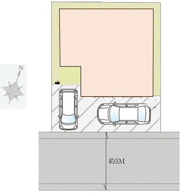【全体区画図】閑静な住宅地☆カースペースは2台分ご用意。空いたスペースは駐輪場としてもお使いいただけます◎