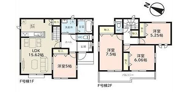 【4LDK】●家族間のコミュニケーションが自然とうまれるリビング階段♪
●効率的でストレスのない家事動線。水回りが集中しており移動がスムーズです♪