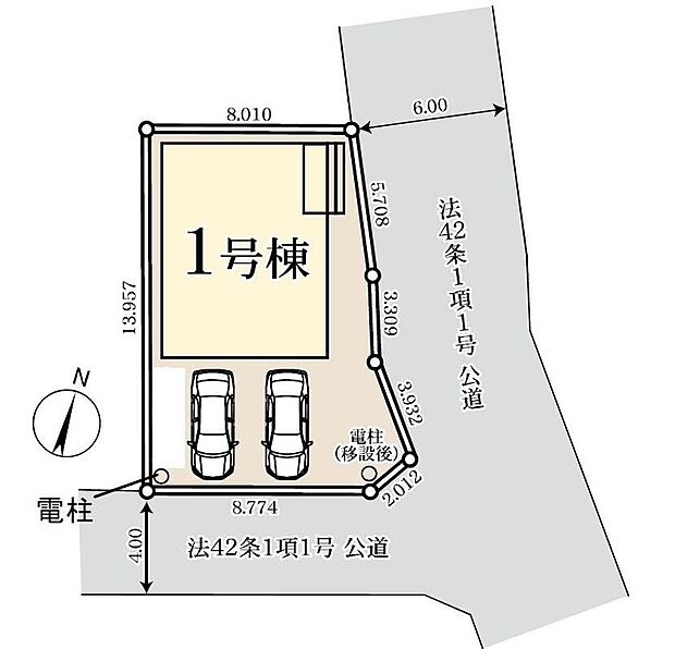 【全体区画図】閑静な住宅地☆カースペースは2台分ご用意。空いたスペースは駐輪場としてもお使いいただけます◎