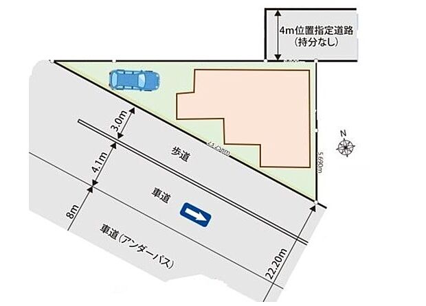 【区画図】閑静な住宅地☆カースペースあります。空いたスペースは駐輪場としてもお使いいただけます◎