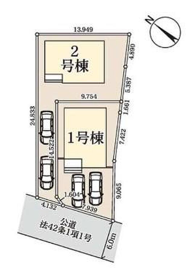 【全体区画図】閑静な住宅地☆駐車スペースは２台分♪