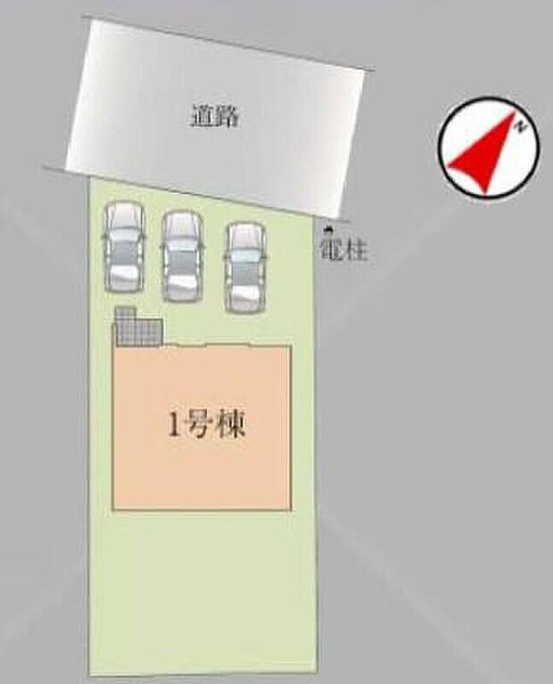 【全体区画図】閑静な住宅地☆カースペースは3台分ご用意。空いたスペースは駐輪場としてもお使いいただけます◎