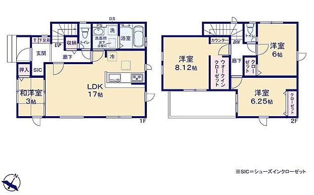 【4LDK】●リビング横の和洋室はちょっとした休憩スペースにピッタリ♪
●便利な1階ホール収納を完備♪
●8.12帖の主寝室にはカウンターが設けられ作業コーナーなどにご利用できます♪