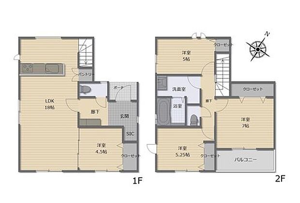 【2区画】プラン建物価格 1790万円
プラン間取り 4LDK
土地面積 108.58m2
プラン建物面積 97.3m2