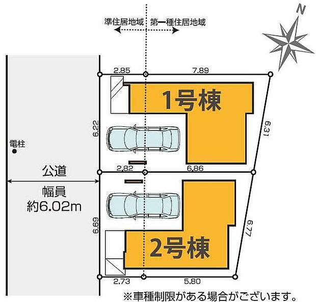 【全体区画図】閑静な住宅地☆ビルトインガレージ。空いたスペースは駐輪場としてもお使いいただけます◎